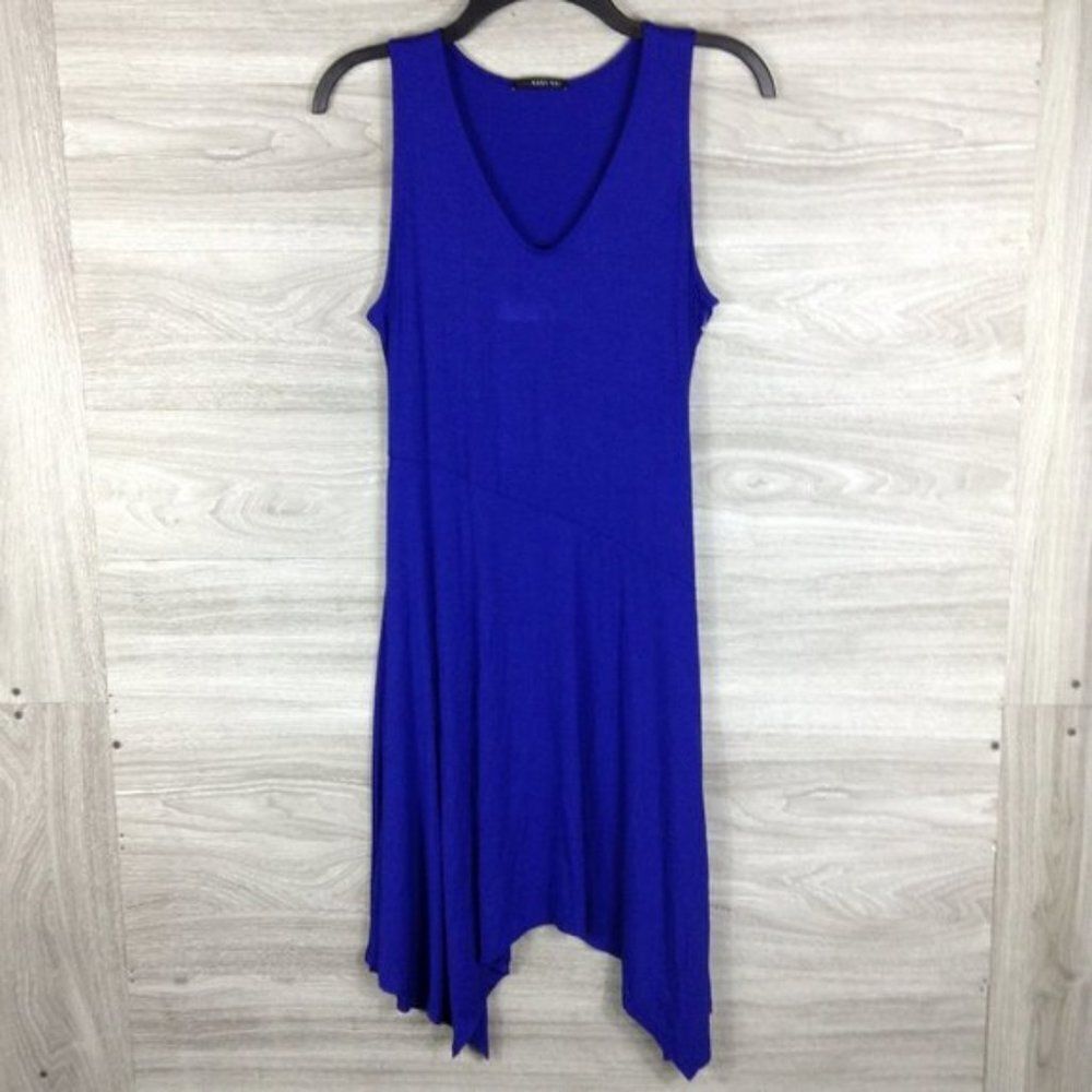 West Kel V Neck Sleeveless Midi Hi Low Dress